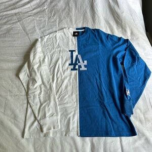 Kith blue and white LA Dodgers longsleeve, MLB, mens size small.